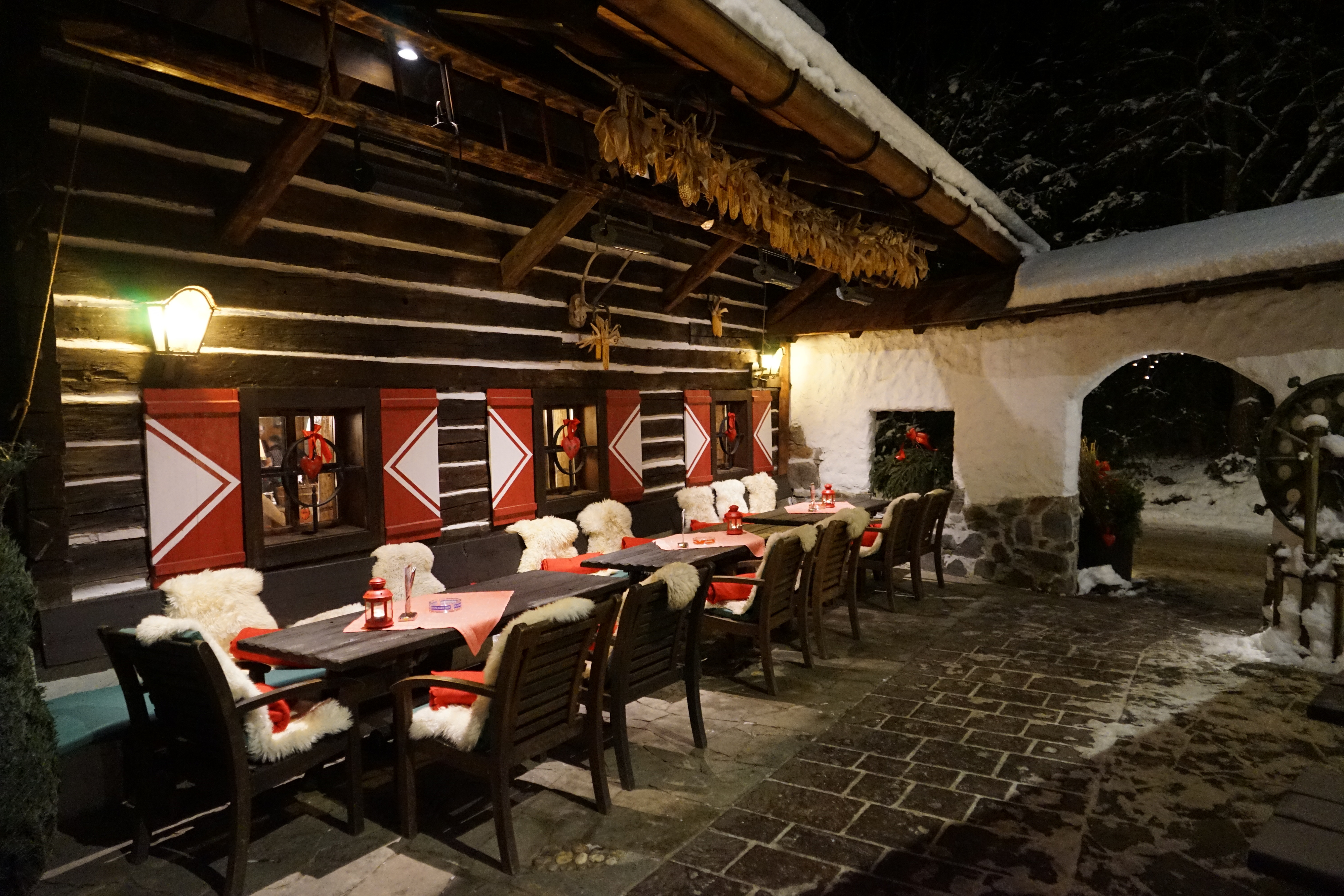 Outer dining area in the winter of the einkehr